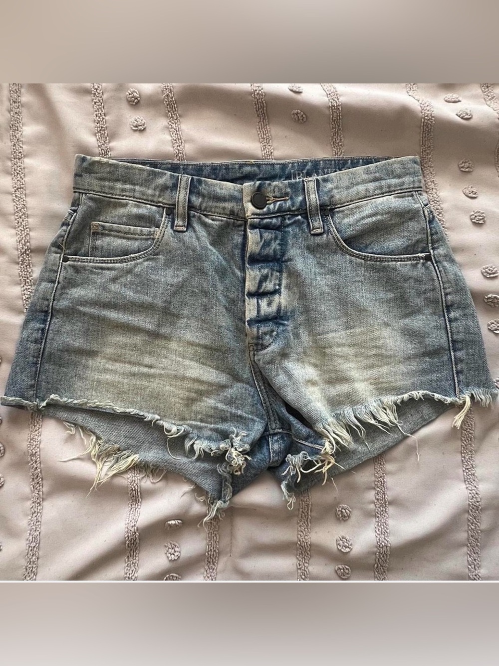 Blank NYC Light Blue Distressed Denim Shorts